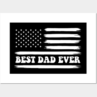 US American Best Dad Ever Fathers Day Gift Funny Vintage Groovy Posters and Art